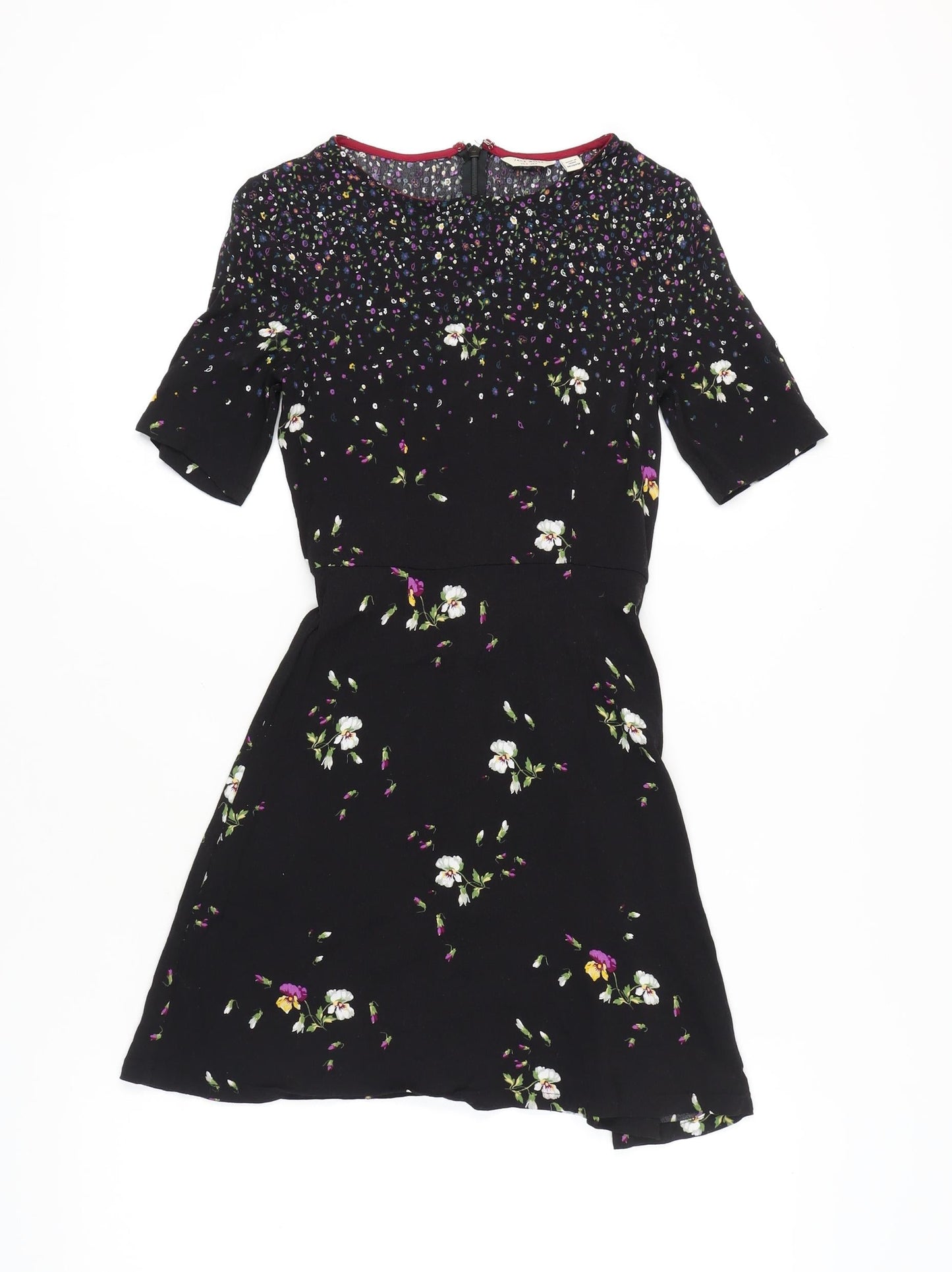 Jack Wills Women's Black Floral Dress Size 6