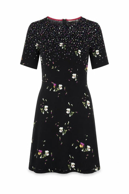 Jack Wills Women's Black Floral Dress Size 6