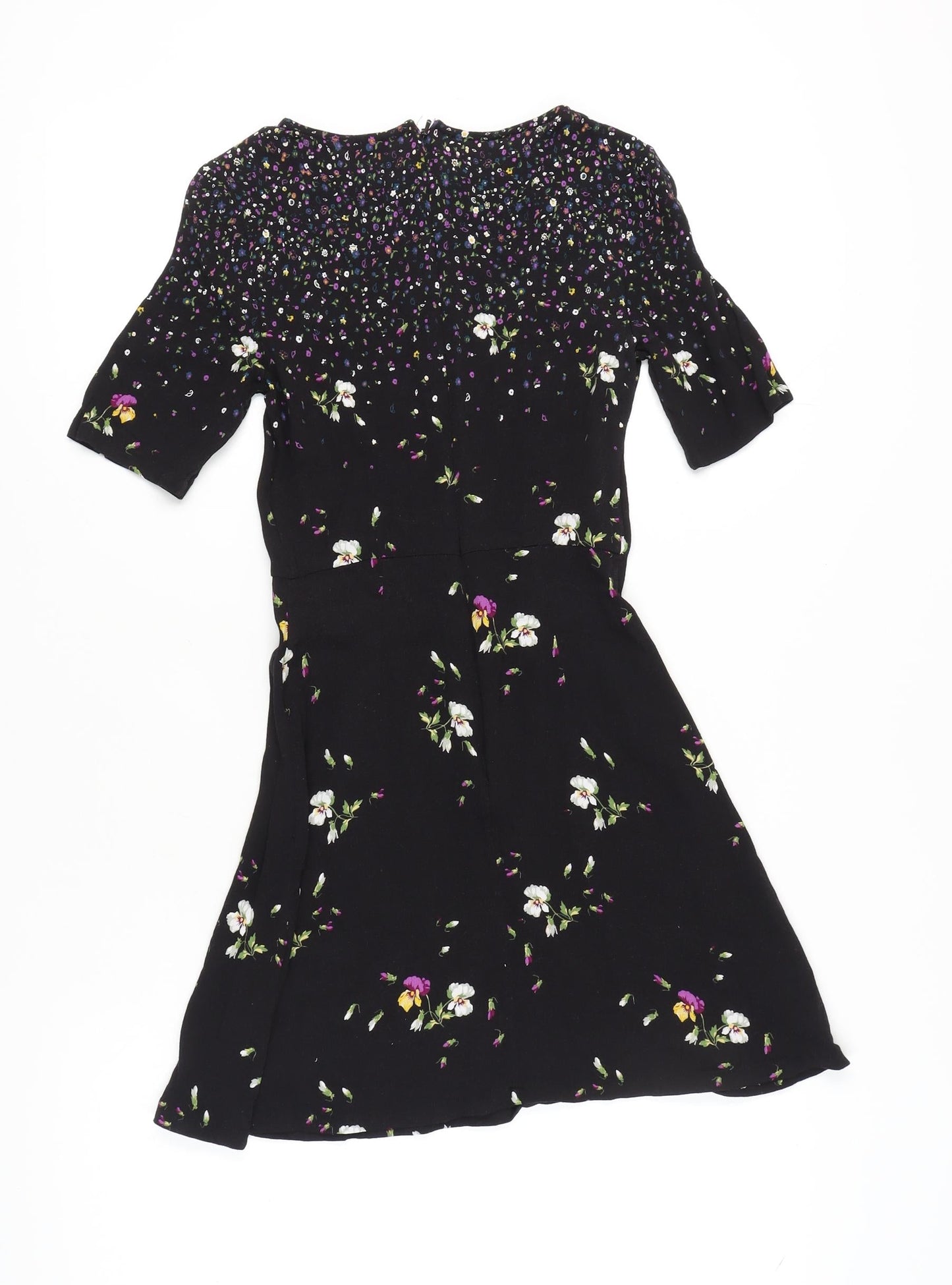 Jack Wills Women's Black Floral Dress Size 6