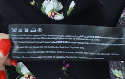 Jack Wills Women's Black Floral Dress Size 6