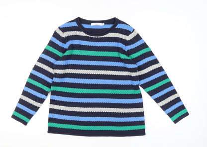 Womens UK Size M Isle Blue Pullover Jumper