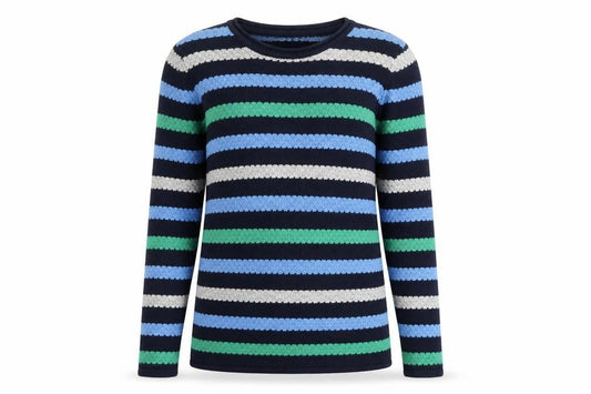 Womens UK Size M Isle Blue Pullover Jumper