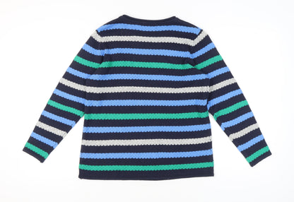 Womens UK Size M Isle Blue Pullover Jumper