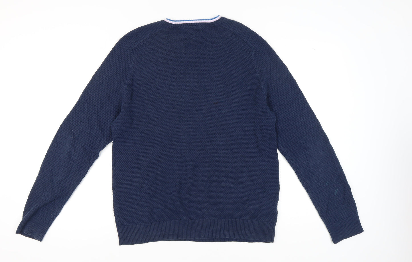 Penguin Men's Large Blue Waffle-Knit Pullover Jumper