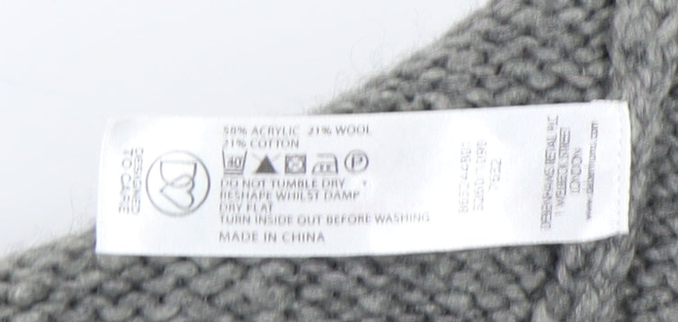 Maine New England Men's Grey Cable Knit Henley L