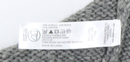 Maine New England Men's Grey Cable Knit Henley L