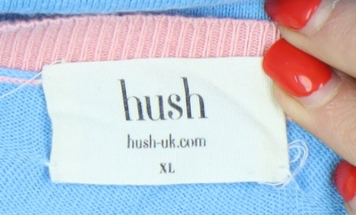 Hush Women's Multicoloured V-Neck Pullover Jumper XL