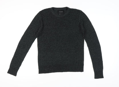 Firetrap Men's Black Pullover Jumper, Size S, Crew Neck