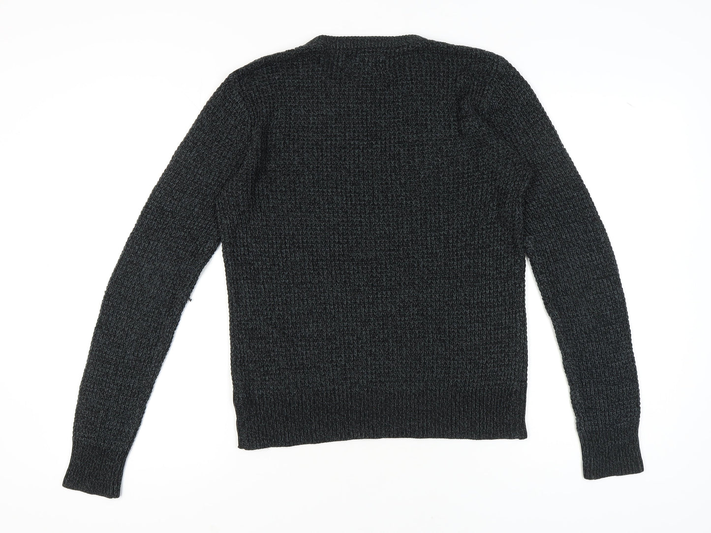 Firetrap Men's Black Pullover Jumper, Size S, Crew Neck