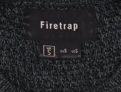 Firetrap Men's Black Pullover Jumper, Size S, Crew Neck