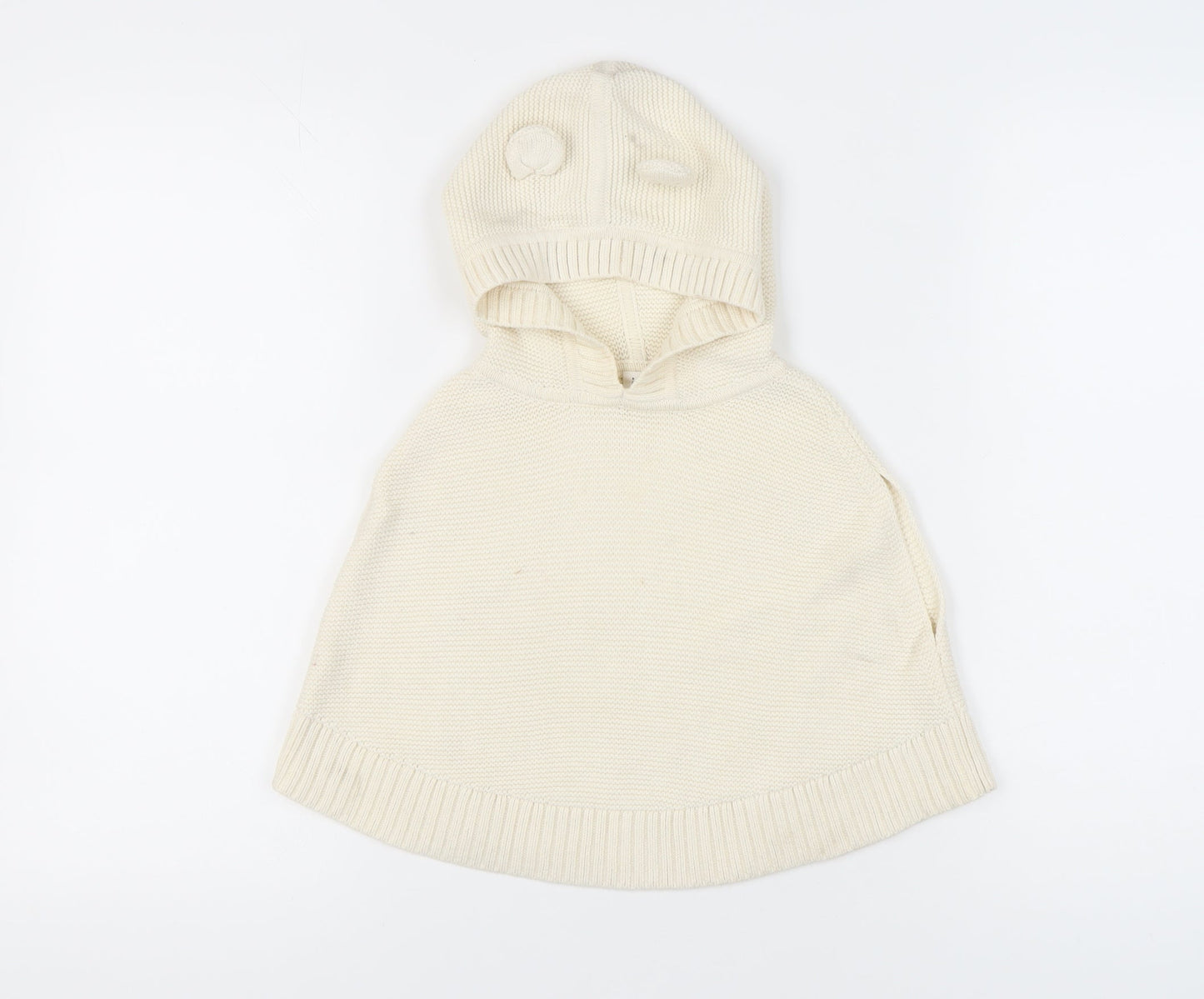Gap Girls Ivory Knit Cape Jumper, Hooded, 3 Years