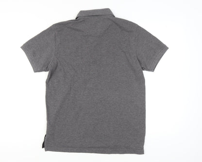 Pierre Cardin Men's Grey-Black M Colourblock Polo