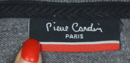 Pierre Cardin Men's Grey-Black M Colourblock Polo