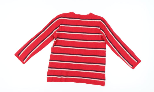 Jigsaw Women’s Red Striped Wool Blend Jumper, Size S