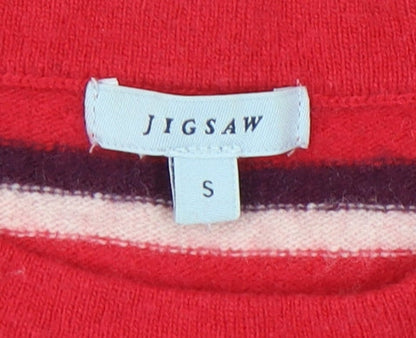 Jigsaw Women’s Red Striped Wool Blend Jumper, Size S