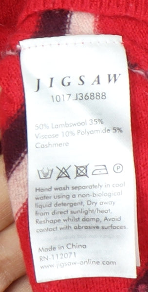 Jigsaw Women’s Red Striped Wool Blend Jumper, Size S
