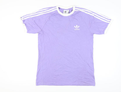Adidas Men's Purple M T-Shirt, Crew Neck, Short Sleeve