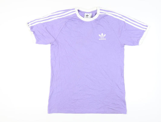 Adidas Men's Purple M T-Shirt, Crew Neck, Short Sleeve