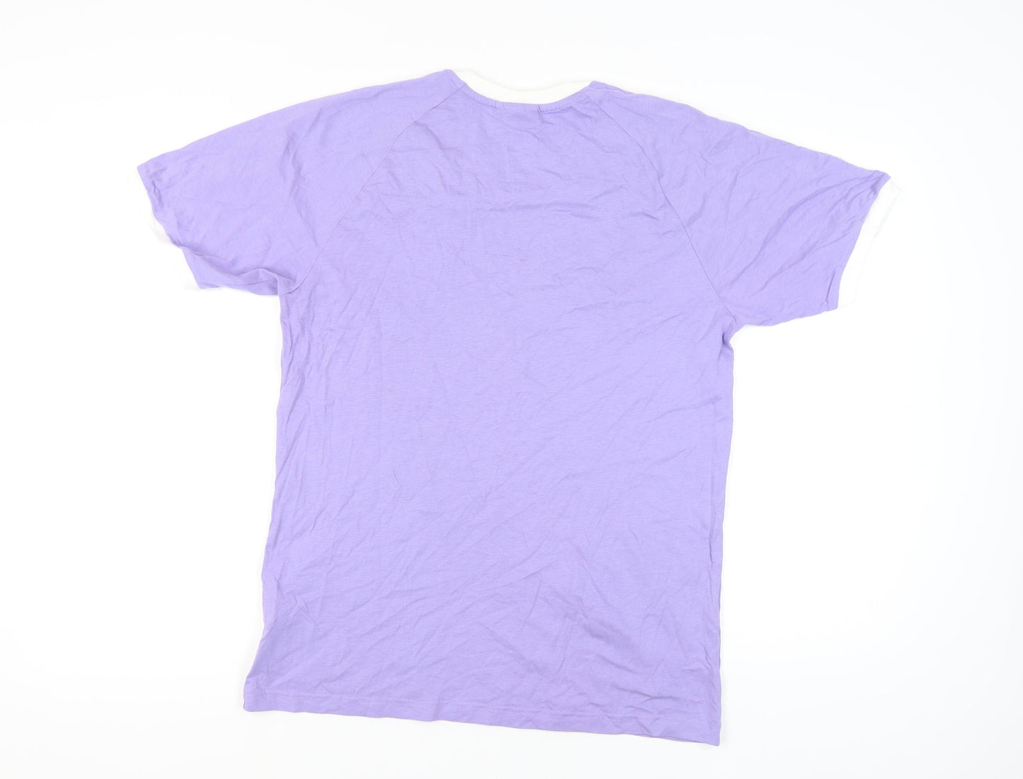 Adidas Men's Purple M T-Shirt, Crew Neck, Short Sleeve