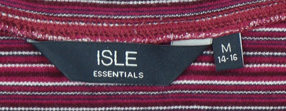 Womens UK Size M Isle Essentials Red Jersey T-Shirt