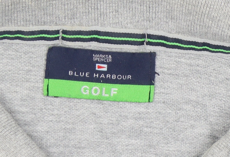 Marks and Spencer Men's Grey Polo Shirt M Golf