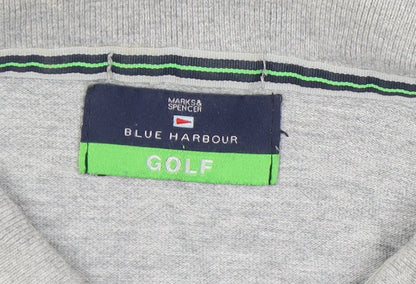 Marks and Spencer Men's Grey Polo Shirt M Golf