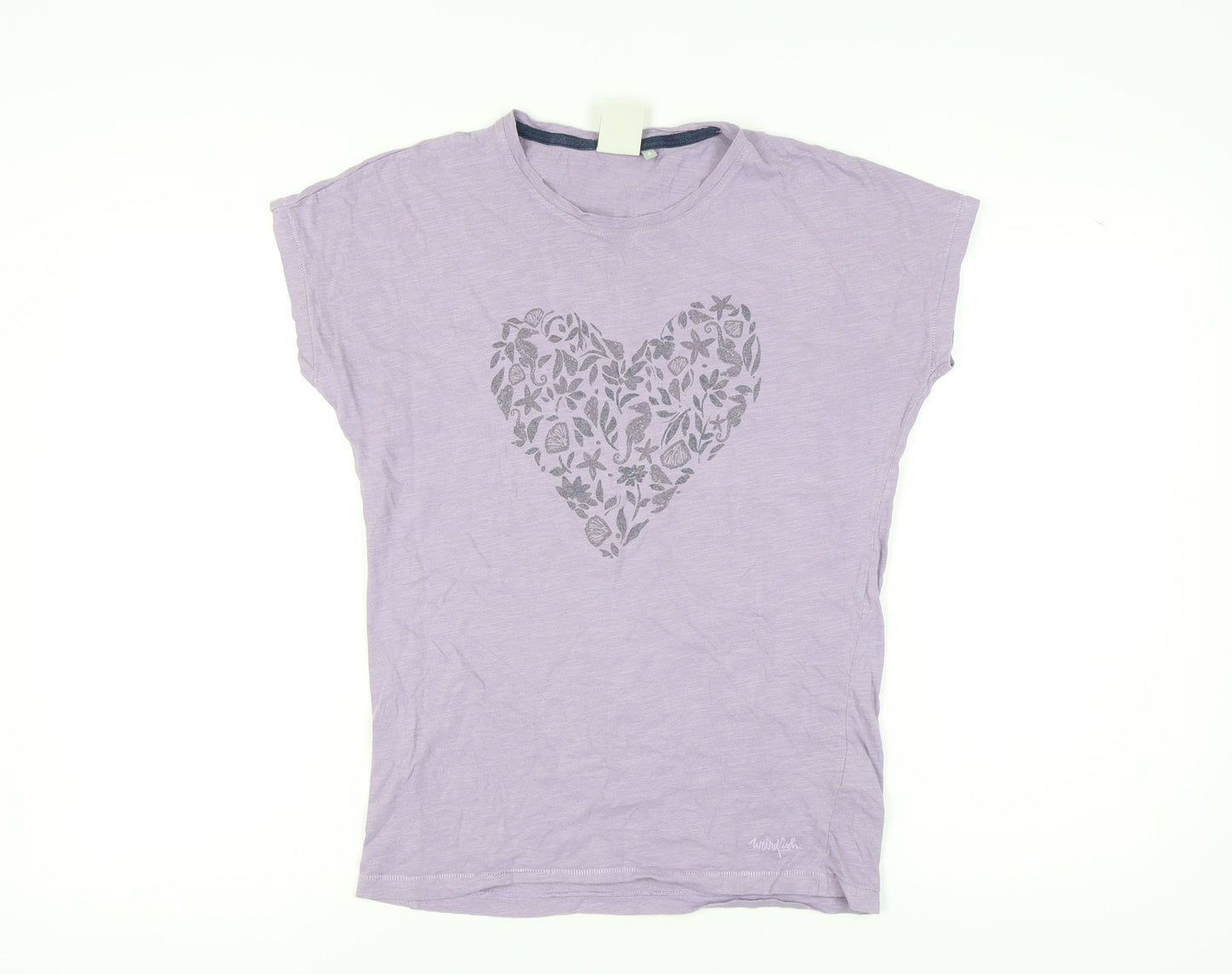 Womens UK Size 8 Weird Fish Purple Basic T-Shirt
