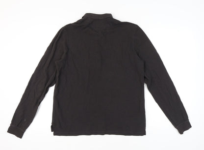 AllSaints Black Long Sleeve Men's Polo M