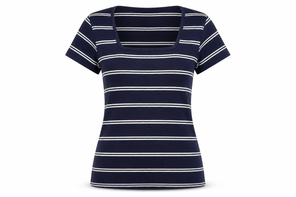 Womens UK Size 10 Cotton Traders Blue Basic T-Shirt