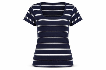 Womens UK Size 10 Cotton Traders Blue Basic T-Shirt