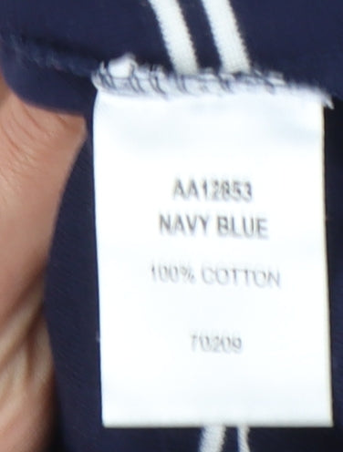 Cotton Traders Women Blue Striped T-Shirt Size 10