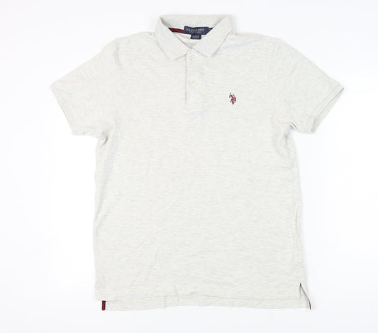 U.S. Polo Assn. Men's Ivory Polo Shirt M Short Sleeve