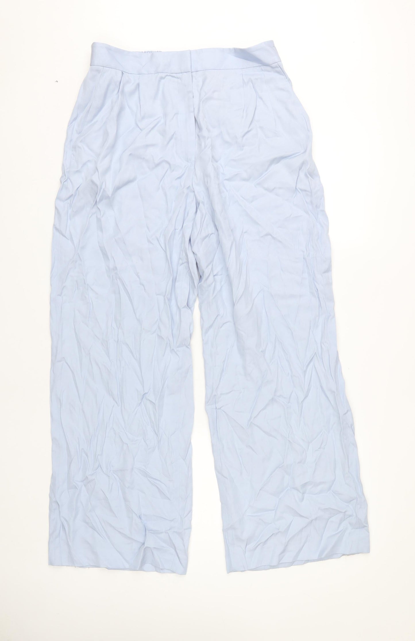 Jaeger Women's Blue Wide-Leg Trousers Size 12