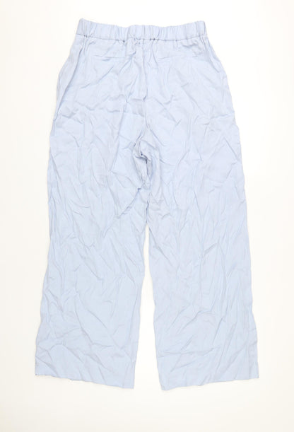 Jaeger Women's Blue Wide-Leg Trousers Size 12