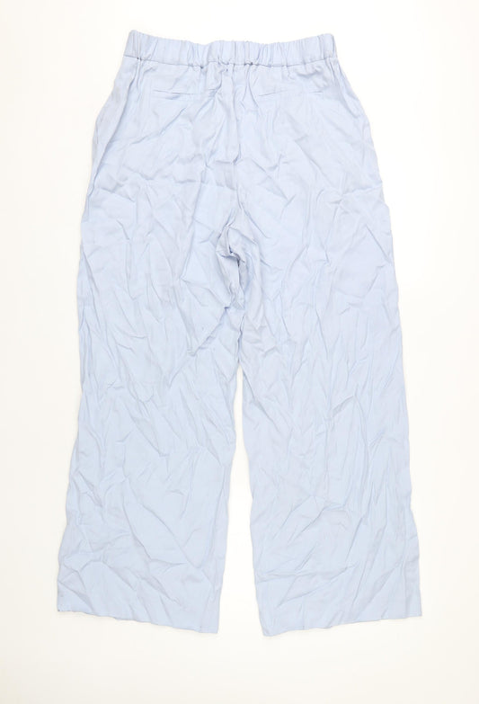 Jaeger Women's Blue Wide-Leg Trousers Size 12