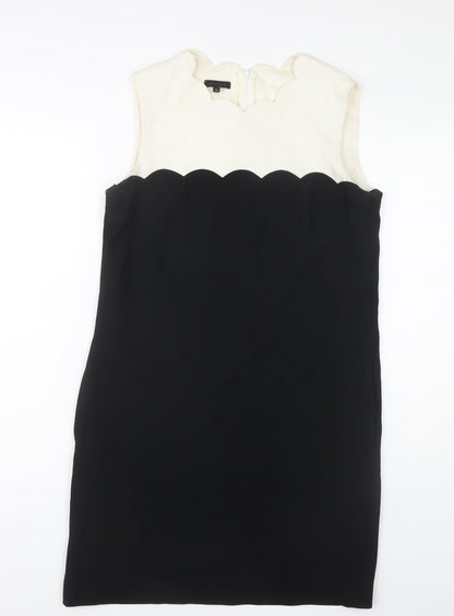Escada Women's Black Ivory Sheath Dress Size 8 Formal