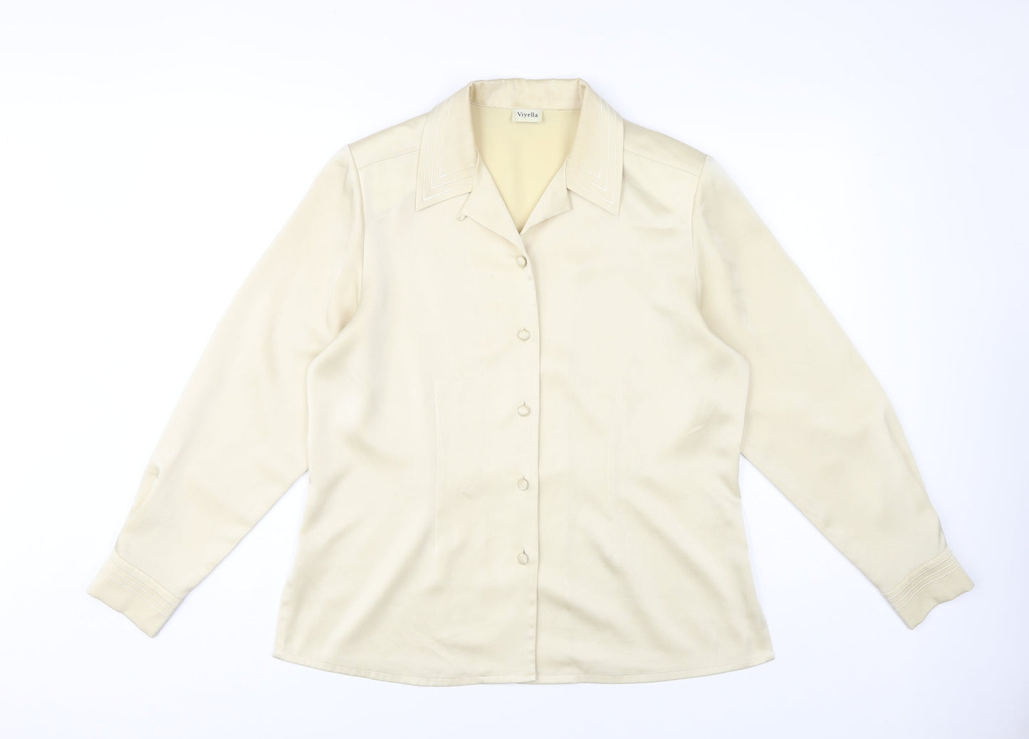 Womens UK Size 12 Viyella Beige  Button-Up