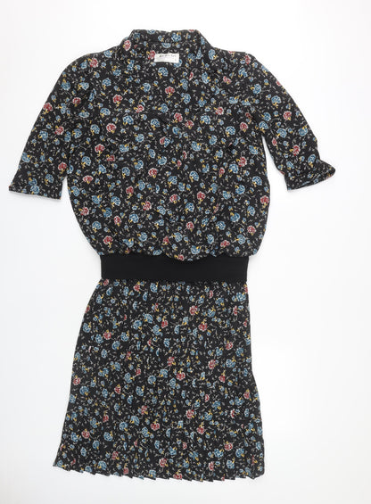 Berkertex Women's Black Floral Sheath Dress, Size 12