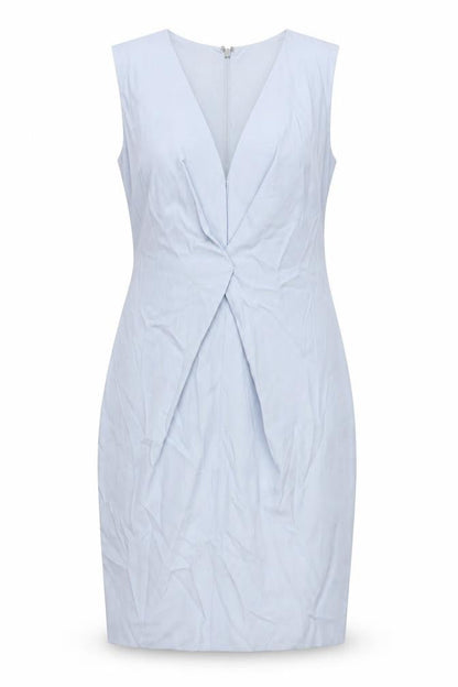 Reiss Women's Blue Sheath Dress, Size 14, V-Neck Formal