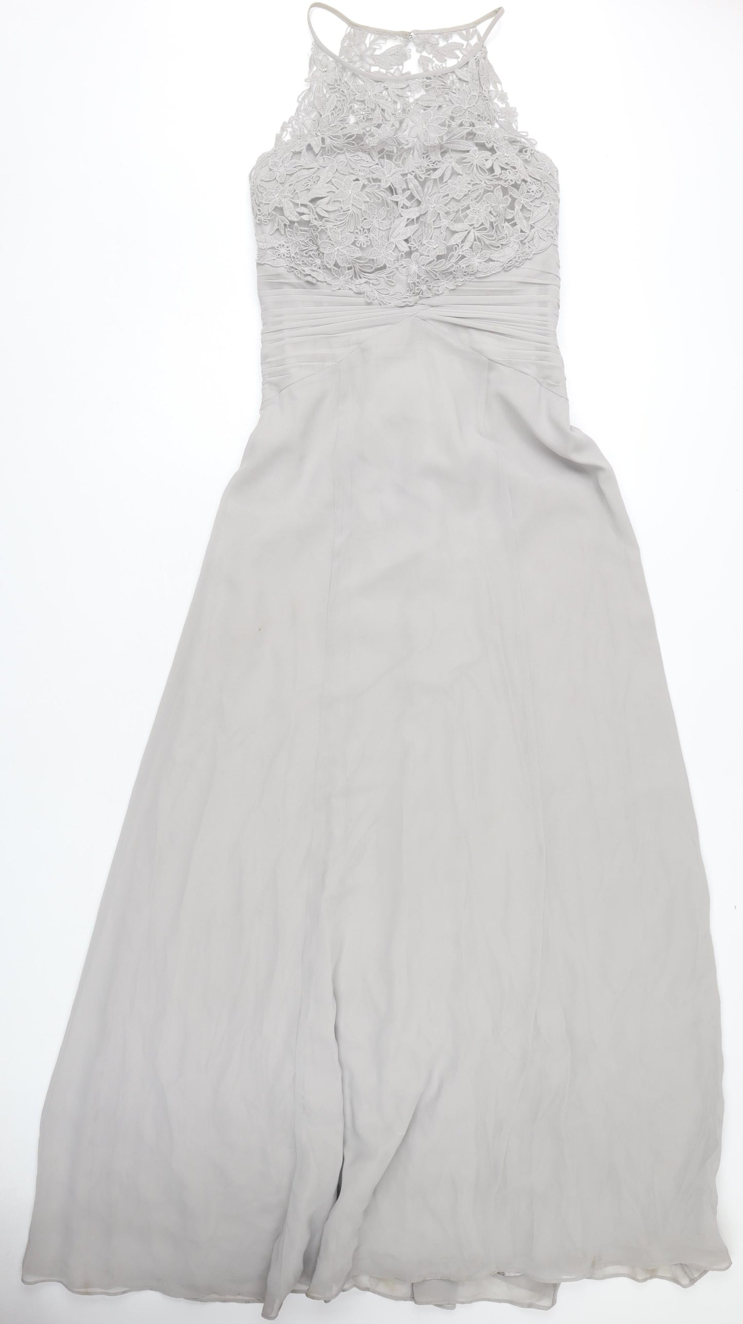 Coast Women’s Long Grey Halter Dress - Size 14