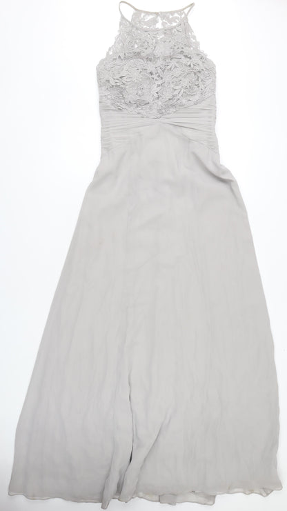 Coast Women’s Long Grey Halter Dress - Size 14