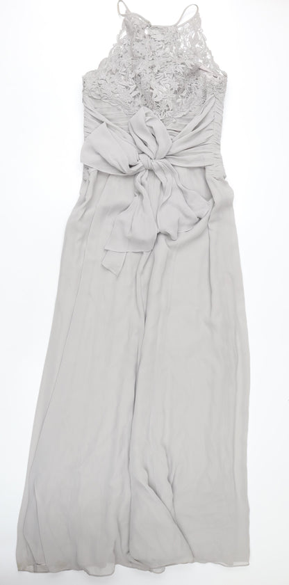 Coast Women’s Long Grey Halter Dress - Size 14