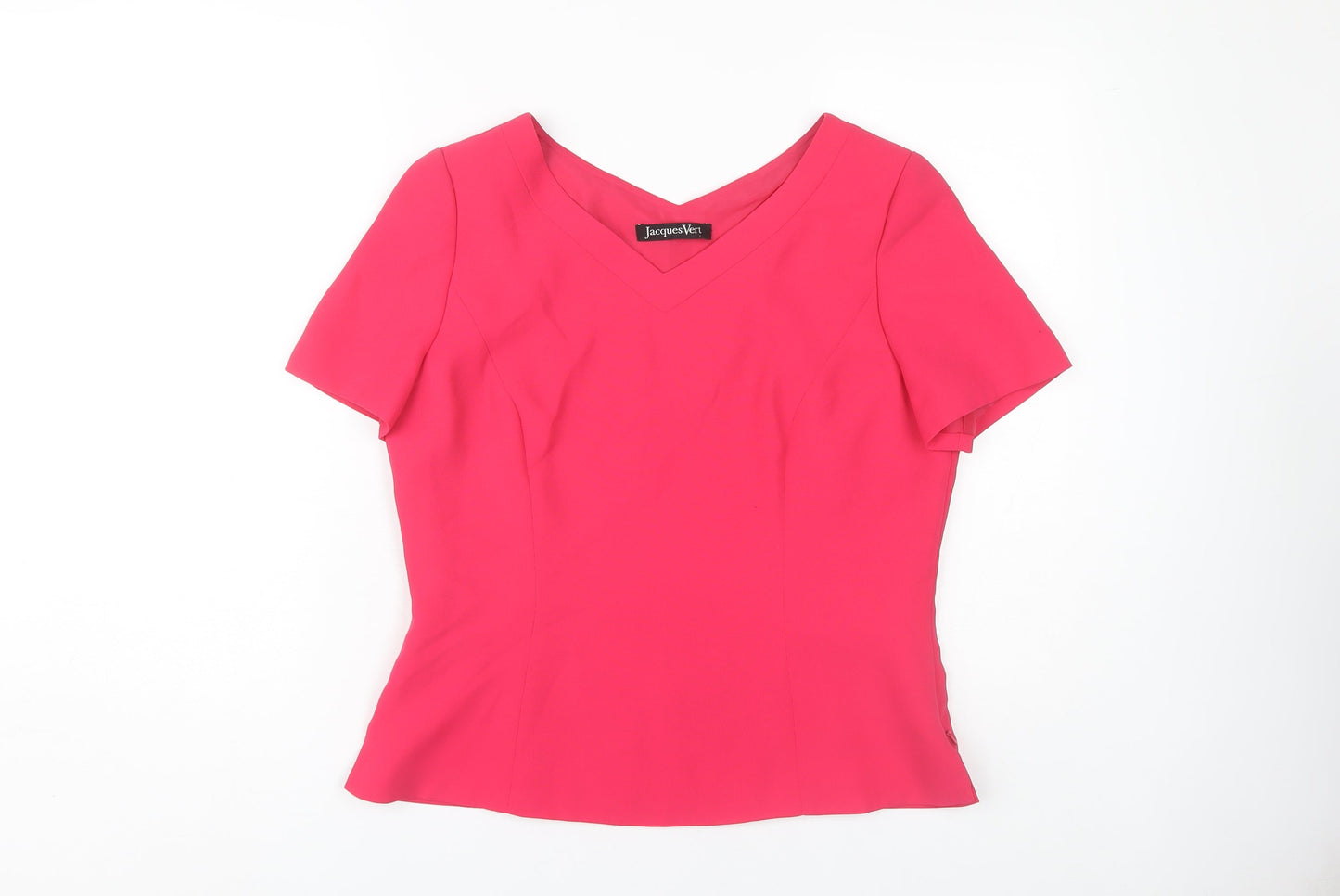 Jacques Vert Pink V-Neck Women's Short Sleeve Top