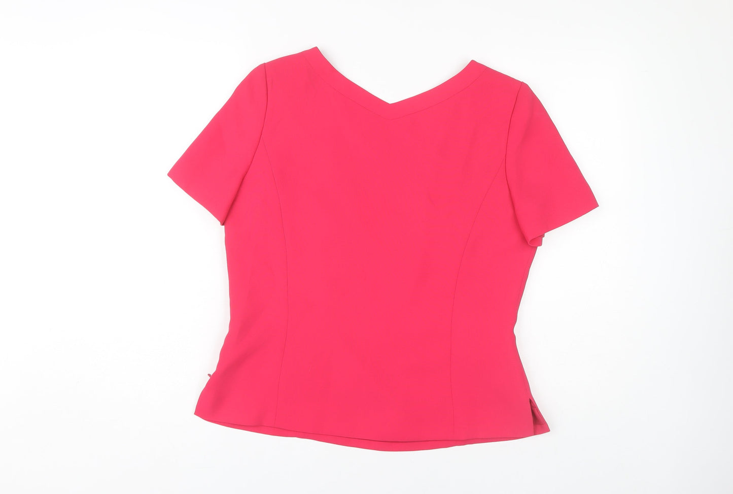 Jacques Vert Pink V-Neck Women's Short Sleeve Top