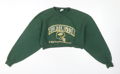 Russell Athletic Green Logo Sweatshirt L Unisex Casual Pullover