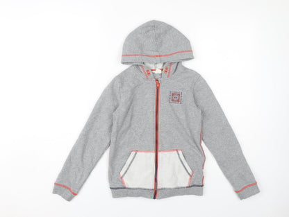 White Stuff Boys Grey Full Zip Hoodie 9-10 Years, Nature Theme