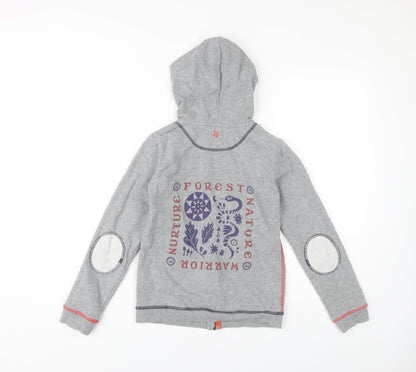 White Stuff Boys Grey Full Zip Hoodie 9-10 Years, Nature Theme