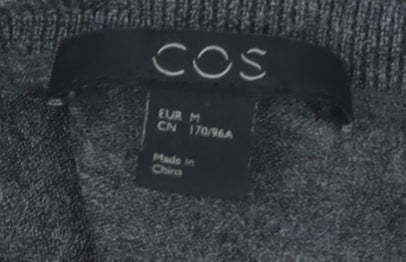 COS Men’s Grey Wool V-Neck Pullover Jumper, Medium