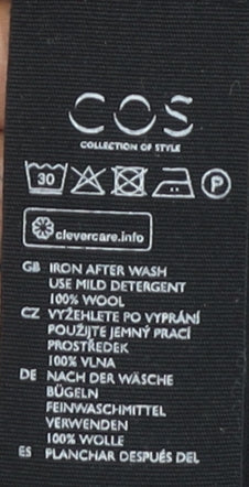 COS Men’s Grey Wool V-Neck Pullover Jumper, Medium