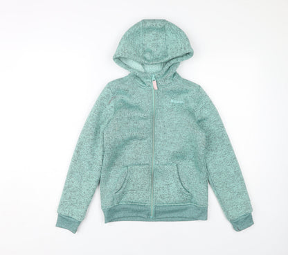 Mountain Warehouse Girls Green Hoodie, Full Zip, Size 9-10